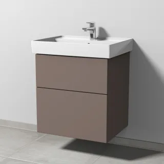 Sanipa 3way Waschtischunterbau zu Villeroy & Boch Collaro Waschtisch mit 2 Auszügen, Taupe-Matt SP8341T