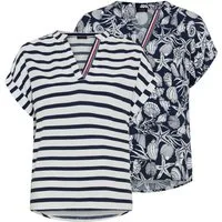 Laura Scott Druckbluse (Packung, 2er-Pack) bedruckte Bluse, aus Viskose, feminin im Stil