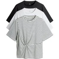 The Set T-Shirt The Set T-Shirts mit Knotendetail, 3er-Pack (3-tlg)