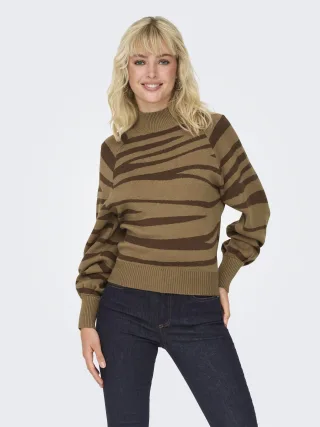 ONLY - ONLFRIDA LIFE LS HIGHNECK CC KNT toasted coconut - Gr. - S