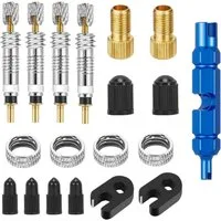 FELIXLEO Fahrrad-Hinterbauständer 19 Stück Französisches Ventil Adapter Fahrradventil Reifenreparatur, (1-St)