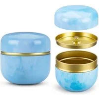 Goodwei Teedose Chazutsu Matcha Teedose aus Metall: japanisches Design, blau, Weißblech, (3-tlg)
