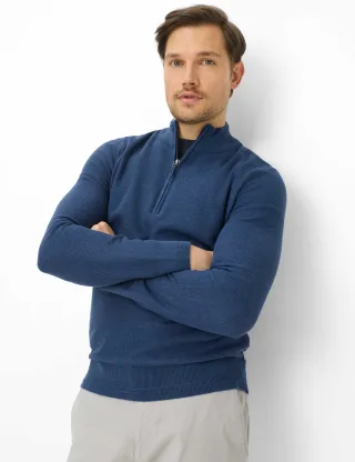 Brax Herren Strickpullover Style STEFFEN cove, Blau, Gr. 5XL
