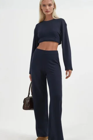 Hochtaillierte Pull-On Gerade Leggings