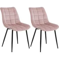 Woltu Esszimmerstuhl (2er-Set), Sessel mit Rückenlehne, Metallbeine