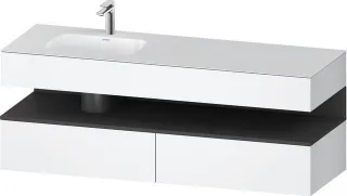 Duravit Qatego Einbauwaschtisch mit Konsolenwaschtischunterbau Weiß Matt 1600x500x600 mm - QA4795049 QA4795049180000