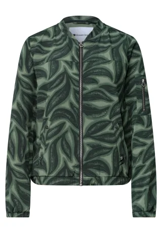 Street One - Blouson mit Zipper und Print deep bound green - Gr. - 34