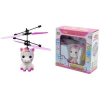 Idena Spielzeug-Hubschrauber Mini Flyer Einhorn mit Fernbedienung und USB-Kabel pink