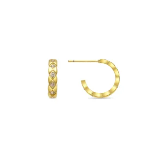 Luxenter Ohrringe mit glänzendem 18k Gold Finish Zirkonia - Efla