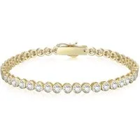 ROUGEMONT Tennisarmband Funkelndes Damen Tennisarmband CZ 925 Sterling Silber 18K Gold, Hypoallergen