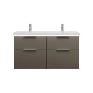 Burgbad Keramik Waschtisch-Set Eqio Grau Hochglanz/Alpinweiss, SEZD123F2010C0001 SEZD123F2010C0001
