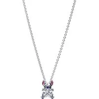 Pandora Kette mit Anhänger 393743C01-45, Pandora, Disney, Stitch, Blau, Zirkonia, Halskette, Sterling Silber