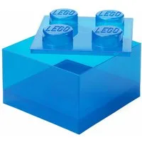 NHG Aufbewahrungsbox LEGO Storage Brick 4 Top Lid Translucent Blue