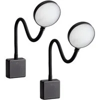 SEBSON LED Steckdosenleuchte 2x LED Steckdosenlampe dimmbar und flexibel - 4W 290lm neutralweiß, LED fest integriert, neutralweiß
