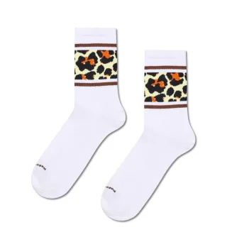 happy socks - Leo Stripe Sneaker Sock Weiß - Gr. - 38
