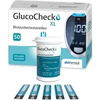 GlucoCheck Blutzucker-Teststreifen GlucoCheck XL Blutzuckerteststreifen, 50 Stück, 50-tlg.