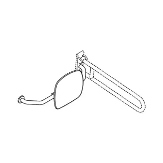 Hewi 801 Rückenstütze 801.51B9273L92 Wandabstand 230mm, rechts, matt, Lehne tiefschwarz, anthrazitgrau