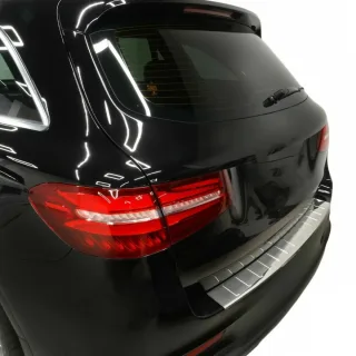 Edelstahl Ladekantenschutz Chrom Stoßstange Schutz Abdeckung mit Abkantung für Mercedes GLC X253 ab 2015-2019