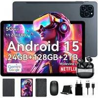 TABWEE T9 11" FHD Android 16 Tablet mit Tastatur Maus Hülle Kopfhörer Tablet (11"", 128 GB, Android16, Android 16, FHD Display, Widevine L1, Gemini AI, 13 MP)