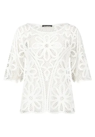 Betty Barclay - Lochstrick-Pullover weiß - Gr. - 44