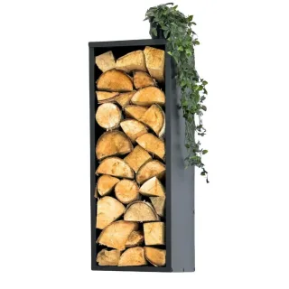 DanDiBo Kaminholzregal, Schwarz, Metall, 30x80x40 cm, Kleinmöbel, Kamine & Zubehör, Kaminholzregale