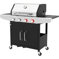 ProfiCook Gasgrill PC-GG 1311, Gasgrill bis zu 450°C, Grillroste aus Gusseisen