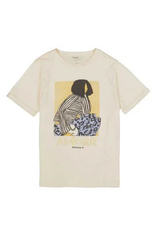 Garcia - T-shirt mit Frontprint weiß - Gr. - S