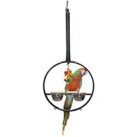 Montana Cages Vogelkäfig Playring Hängender Papageien-Freisitz, Ø 60cm, Länge 120cm, robust, Pulverbeschichtet, ungiftig, ideal für Schaukeln und Spielen