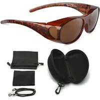FALINGO Sonnenbrille Überzieh Sonnenbrille Überziehbrille FLEXI EDITION polarisiert UV400 Dank flexibler Bügel für alle Kopfgrößen geeignet