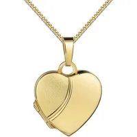 JEVELION Medallionanhänger Gold Anhänger 585 Medaillon zum Öffnen für 2 Bilder Fotos (Foto Amulett, für Damen und Mädchen), 585 Goldanhänger mit Kette vergoldet - Länge wählbar 36 - 70 cm