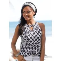 LASCANA Strandtop in leichter A-Form, Damentop mit Alloverdruck und Cut-Out