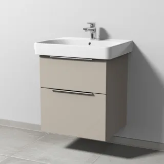 Sanipa 3way Waschtischunterbau zu Geberit Smyle Square Waschtisch mit 2 Auszügen, Kaschmir-Matt UP6701U