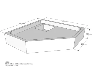 Neuesbad Wannenträger für Kaldewei Cornezza 90x90x6,5 SD21899