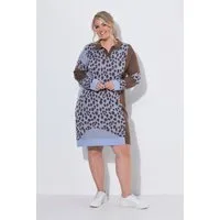MIAMODA Jerseykleid Strickkleid Loose Fit Leo-Mustermix Langarm