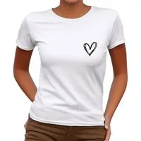 Banco T-Shirt Damen Kurzarm Love Liebe Herz Unifarben Premium T-Shirt