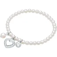 Lulu & Jane Perlenarmband Herz weiß, mit Herz