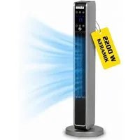 Hecht Heizlüfter 2in1 Ventilator Keramik energiesparend, leise, 2200 W, 10 bis 49 °C, Fernbedienung, Timer