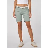 SUBLEVEL Bermudas Damen Shorts mit Gürtel Stretchshorts, schmaler Flechtgürtel
