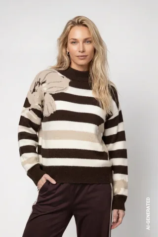 monari - Strickpullover mit weicher Haptik cappuccino melange - Gr. - 36