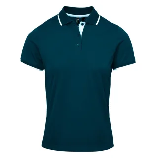 Premier Womens/Ladies Coolchecker Kontrast-Pique-Poloshirt (Navy/Weiß)