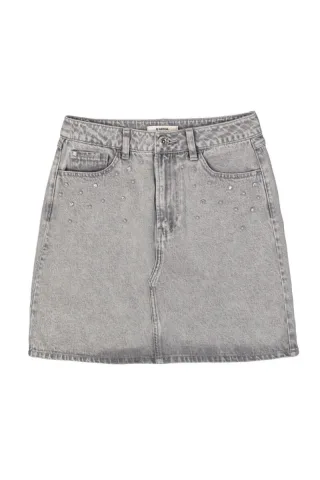Garcia - Minirock mit Nieten grau - Gr. - XS