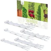 HappySeed Gemüsesamen 5m Saatband 5er Set - Karotten, Radieschen, Rucola, Feldsalat & Salat, Saatgut