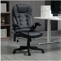 HOMCOM Schreibtischstuhl Bürostuhl mit Massagefunktion, mit Wärmefunktion, Chefsessel (Massagesessel, 1 St), für Wohnbereich, Schwarz