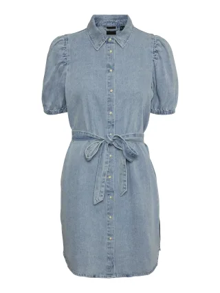VERO MODA - VMABIGAIL SHORT DENIM DRESS YO336 light blue denim - Gr. - M