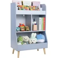 TLGREEN Spielzeugtruhe Kinderregal Bücherregal (Spielzeug Aufbewahrung,Spielzeugregal Kinderregal, 34T x 62B x 93,5H cm), 2Ablagefächern,3 offenen Fächern
