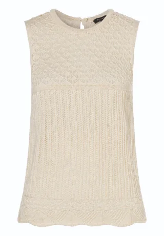 MORE & MORE - Strick-Top beige - Gr. - 36