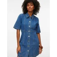 Vero Moda Jeanskleid VMDAISY 2/4 SHORT DENIM DRESS NOOS Baumwolle