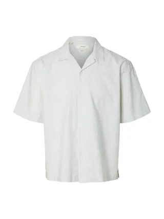 SELECTED MEN - SLHRLXOXFORD SS SHIRT RESORT Aqua Gray - Gr. - XL