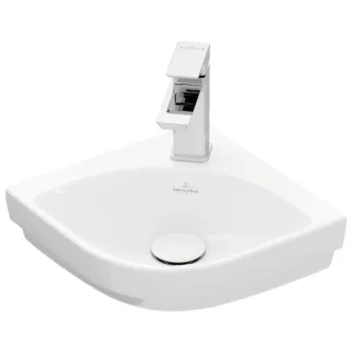 Villeroy und Boch Subway 3.0 Eck-Handwaschbecken 43714601 32cm Schenkellänge, mit Hahnloch/ohne Überlauf, weiß