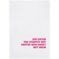 17,30 Hamburg Geschirrtuch Tag startet mit Kaffee endet mit Wein, Pink, (1-tlg), 50x70cm, Siebdruck